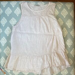 Francesca Bettini linen pink Eyelet Blouse size L